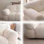 LUXORA S1470 Sofa Solid Style Minimalist 220-240cm Lambswool Fashionable Wood Fabric