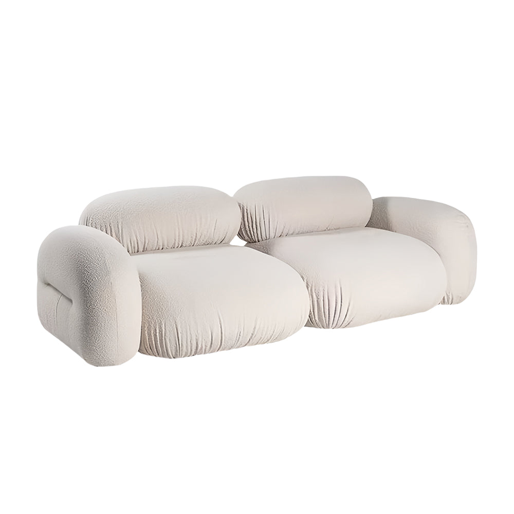 LUXORA S1491 Minimalist Solid Teddy Wood Fashionable Sofa Style 210-240cm Fabric
