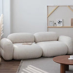 LUXORA S1491 Minimalist Solid Teddy Wood Fashionable Sofa Style 210-240cm Fabric