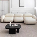 LUXORA S1491 Minimalist Solid Teddy Wood Fashionable Sofa Style 210-240cm Fabric