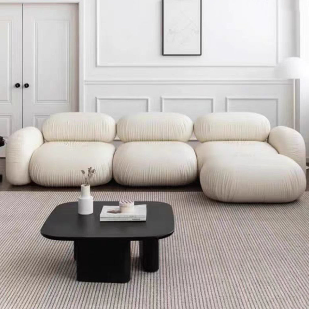 LUXORA S1491 Minimalist Solid Teddy Wood Fashionable Sofa Style 210-240cm Fabric