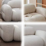 LUXORA S1491 Minimalist Solid Teddy Wood Fashionable Sofa Style 210-240cm Fabric