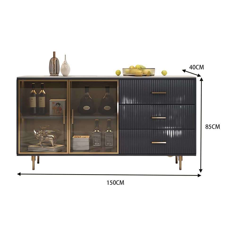 LUXORA SC1002 Modern Rock Countertop Slab 120/150CM Simple Dining Sideboard