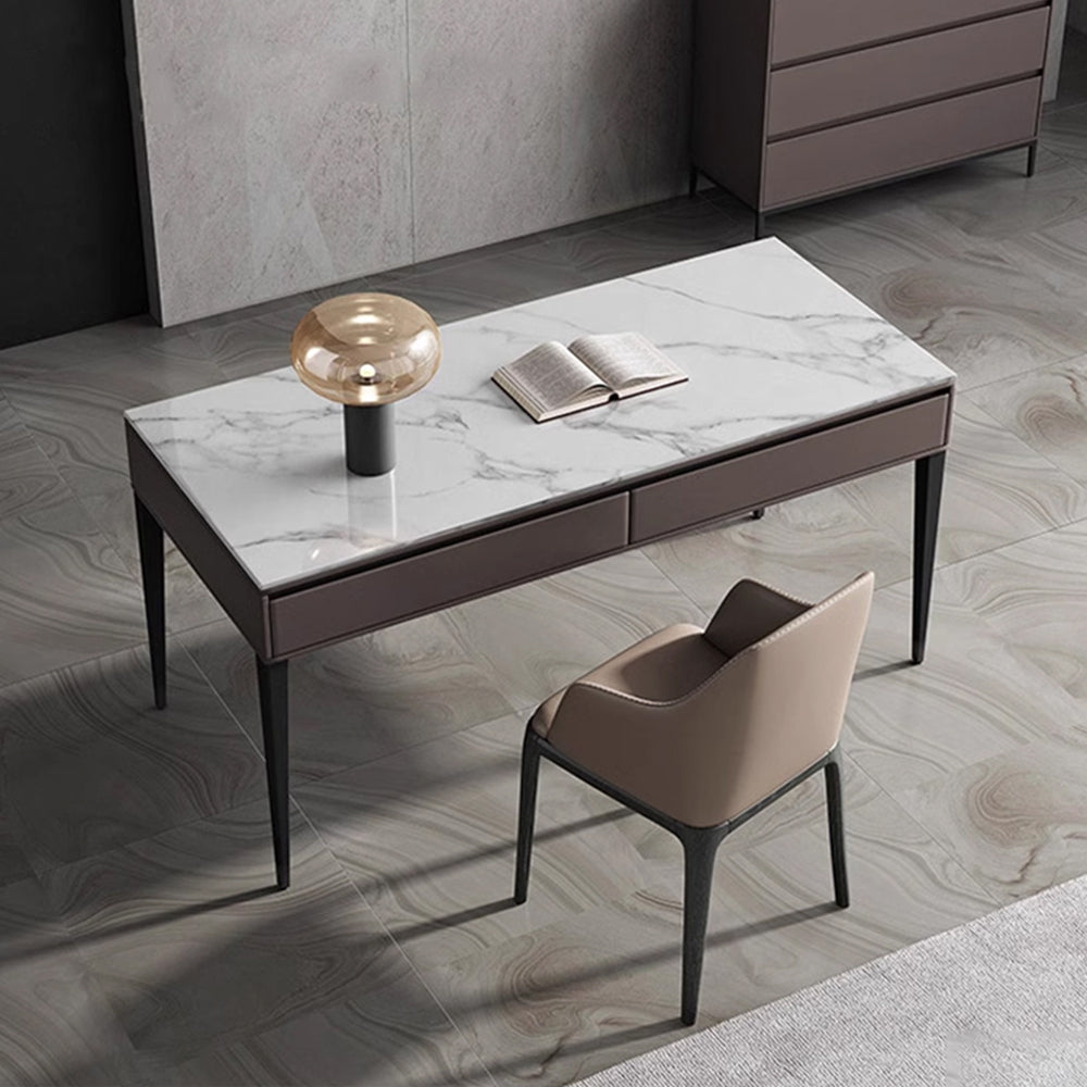 LUXORA WD1003 Office Desk 120/140/160cm Sintered Drawer Stone With Length Tabletop