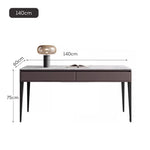 LUXORA WD1003 Office Desk 120/140/160cm Sintered Drawer Stone With Length Tabletop