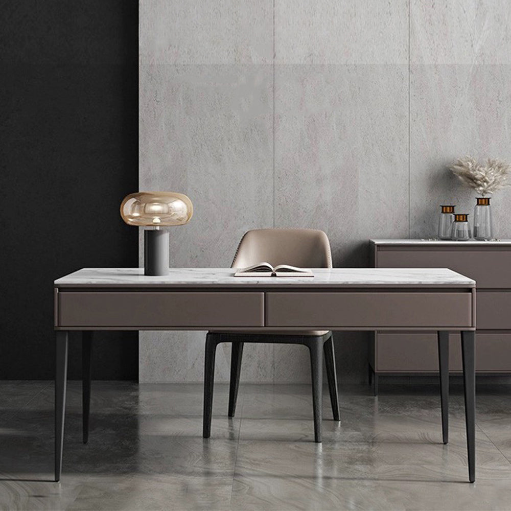 LUXORA WD1003 Office Desk 120/140/160cm Sintered Drawer Stone With Length Tabletop