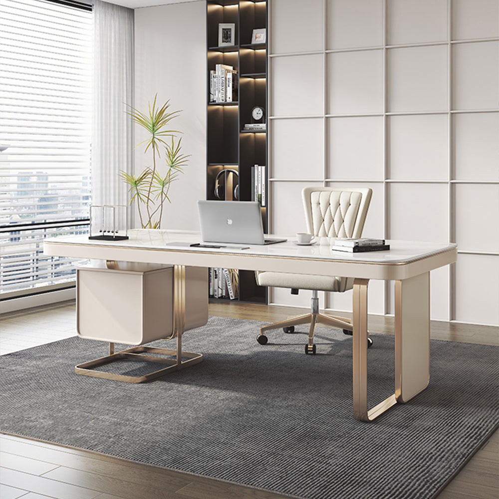 LUXORA WD1017 Desk 140/160/180/200cm Length Office Sintered Stone Tabletop
