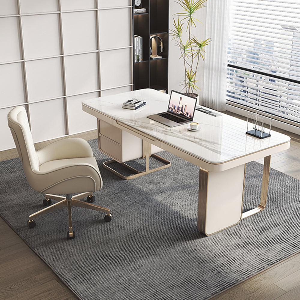 LUXORA WD1017 Desk 140/160/180/200cm Length Office Sintered Stone Tabletop