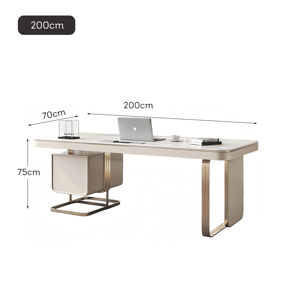 LUXORA WD1017 Desk 140/160/180/200cm Length Office Sintered Stone Tabletop