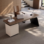 LUXORA WD1043 Office Storage Desk 140/160/180cm Length With Cabinet