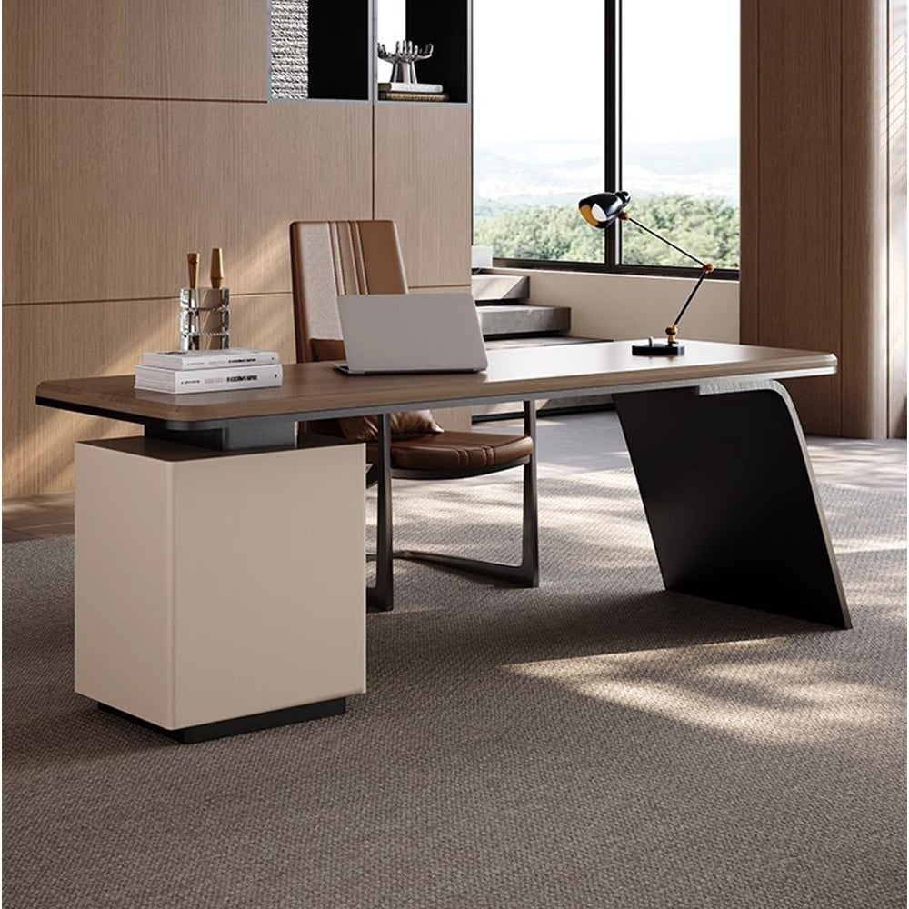 LUXORA WD1043 Office Storage Desk 140/160/180cm Length With Cabinet