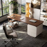 LUXORA WD1047 Solid Minimalist Walnut-Colored Style 140/160/180cm Wood Desk