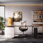 LUXORA WD1047 Solid Minimalist Walnut-Colored Style 140/160/180cm Wood Desk