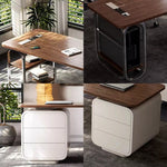 LUXORA WD1047 Solid Minimalist Walnut-Colored Style 140/160/180cm Wood Desk