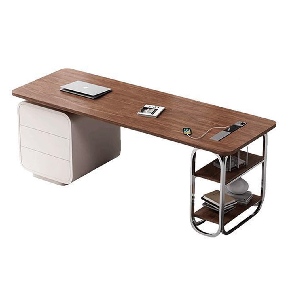 LUXORA WD1047 Solid Minimalist Walnut-Colored Style 140/160/180cm Wood Desk