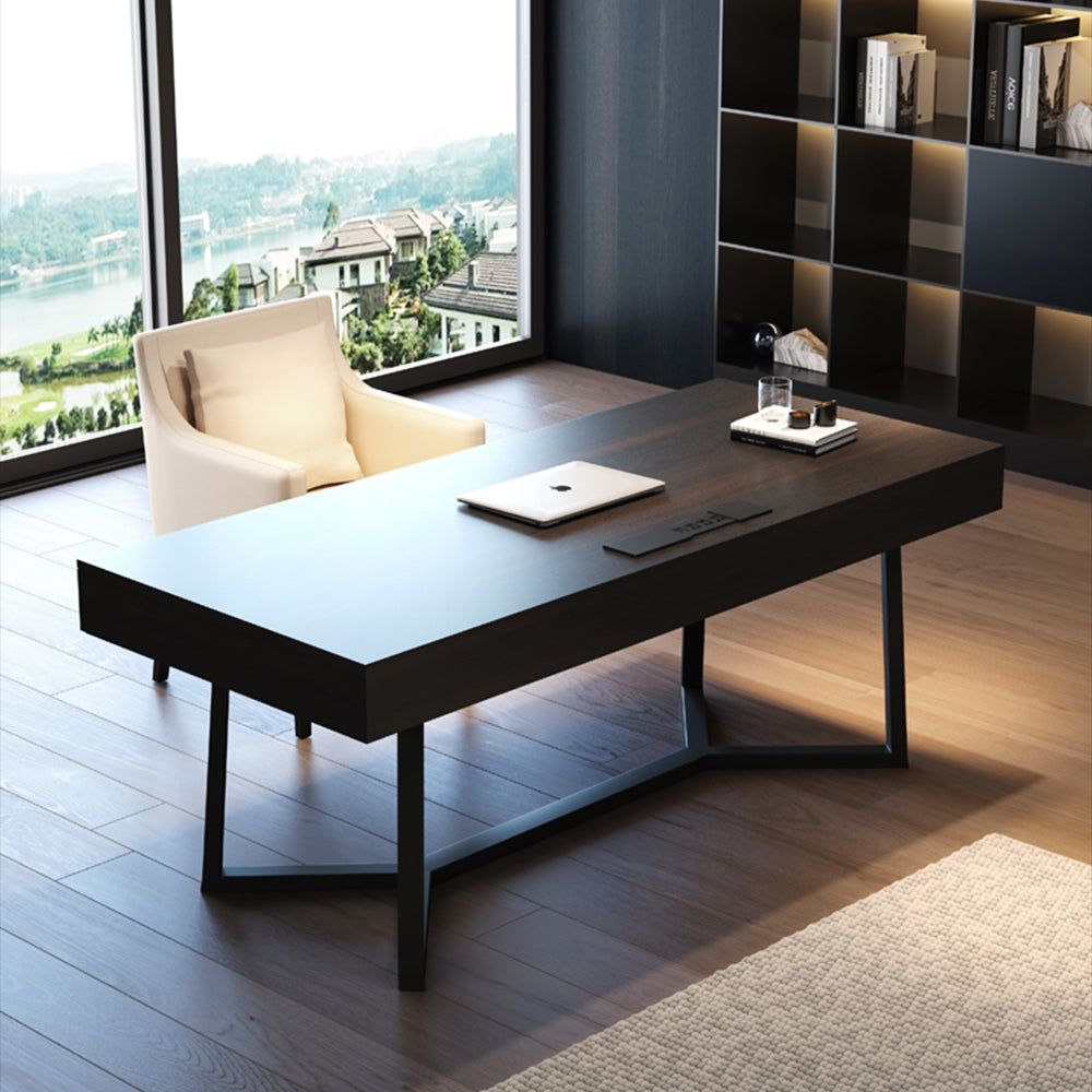 LUXORA WD1050 Wood Style Solid 140/160/180/200cm Light Luxury Smoked-Colored Desk