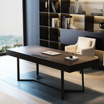 LUXORA WD1050 Wood Style Solid 140/160/180/200cm Light Luxury Smoked-Colored Desk