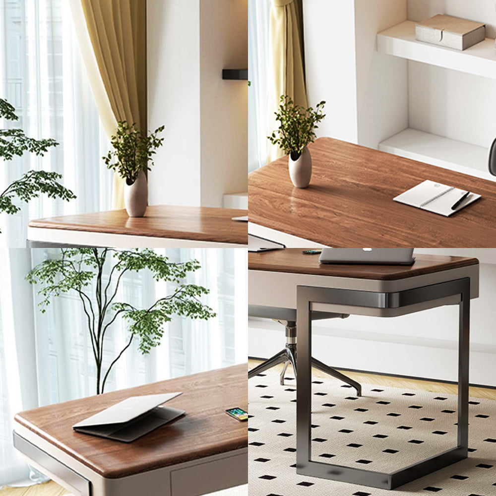 LUXORA WD1053 Walnut-Colored 100/120/140/160CM Minimalist Style Desk
