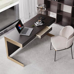 LUXORA WD1057 140/160cm Wood Luxury Solid Smoked-Colored Style Light Desk