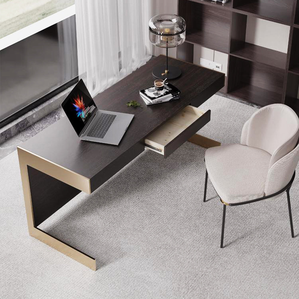 LUXORA WD1057 140/160cm Wood Luxury Solid Smoked-Colored Style Light Desk
