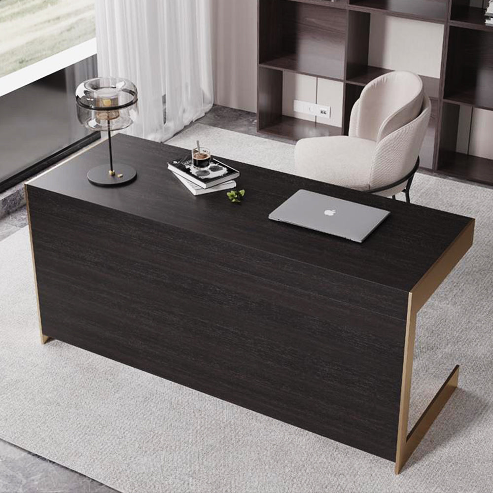 LUXORA WD1057 140/160cm Wood Luxury Solid Smoked-Colored Style Light Desk