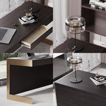 LUXORA WD1057 140/160cm Wood Luxury Solid Smoked-Colored Style Light Desk