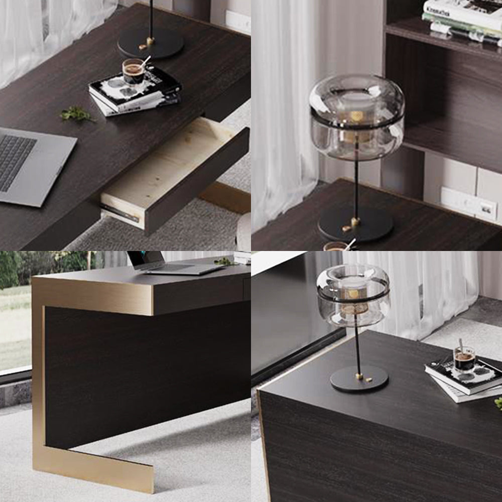 LUXORA WD1057 140/160cm Wood Luxury Solid Smoked-Colored Style Light Desk