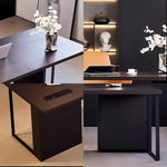 LUXORA WD1060 Wood 140/160/180/200cm Style Light Solid Luxury Smoked-Colored Desk