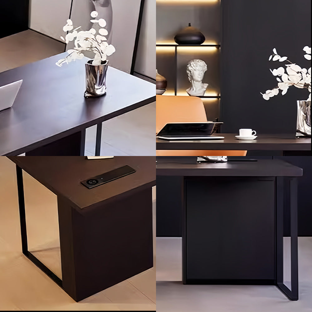 LUXORA WD1060 Wood 140/160/180/200cm Style Light Solid Luxury Smoked-Colored Desk