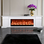 LIVARA 650S Control, TV Flame - Stylish Fireplace Wood Core Cabinet with Frame Effect, Remote Solid - 3D Dual Options Durable Design Electric 12W/750-1500W, White