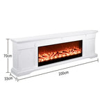 LIVARA 650S Control, TV Flame - Stylish Fireplace Wood Core Cabinet with Frame Effect, Remote Solid - 3D Dual Options Durable Design Electric 12W/750-1500W, White