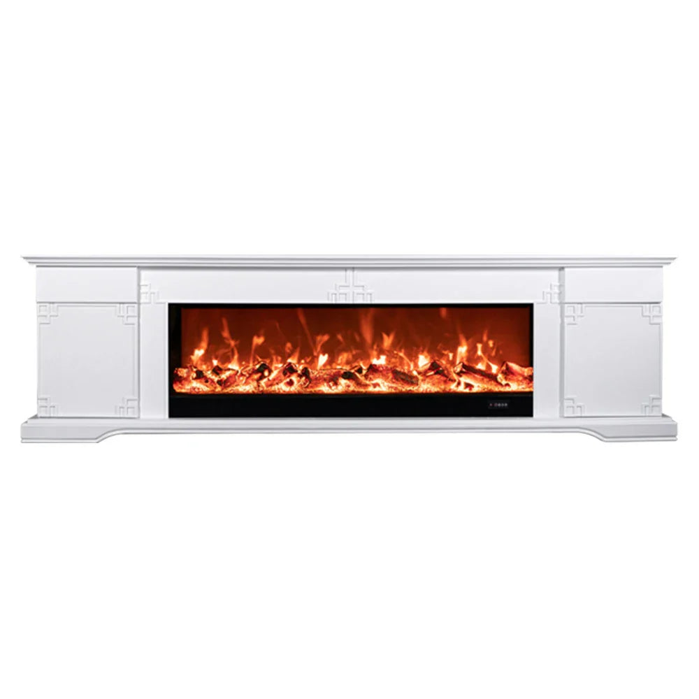 LIVARA 650S Control, TV Flame - Stylish Fireplace Wood Core Cabinet with Frame Effect, Remote Solid - 3D Dual Options Durable Design Electric 12W/750-1500W, White