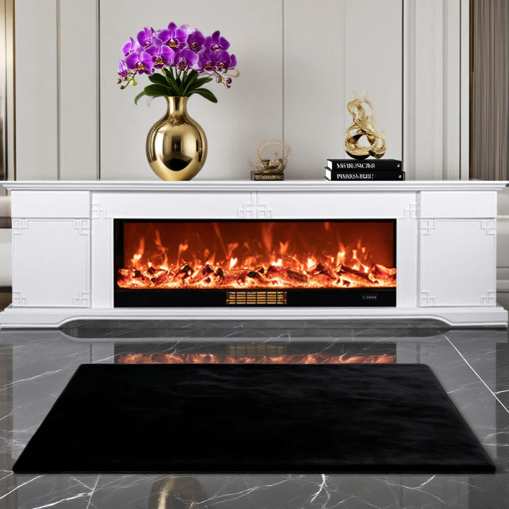 LIVARA 650S Control, TV Flame - Stylish Fireplace Wood Core Cabinet with Frame Effect, Remote Solid - 3D Dual Options Durable Design Electric 12W/750-1500W, White