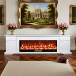 LIVARA 650S Control, TV Flame - Stylish Fireplace Wood Core Cabinet with Frame Effect, Remote Solid - 3D Dual Options Durable Design Electric 12W/750-1500W, White
