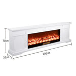 LIVARA 650S Control, TV Flame - Stylish Fireplace Wood Core Cabinet with Frame Effect, Remote Solid - 3D Dual Options Durable Design Electric 12W/750-1500W, White