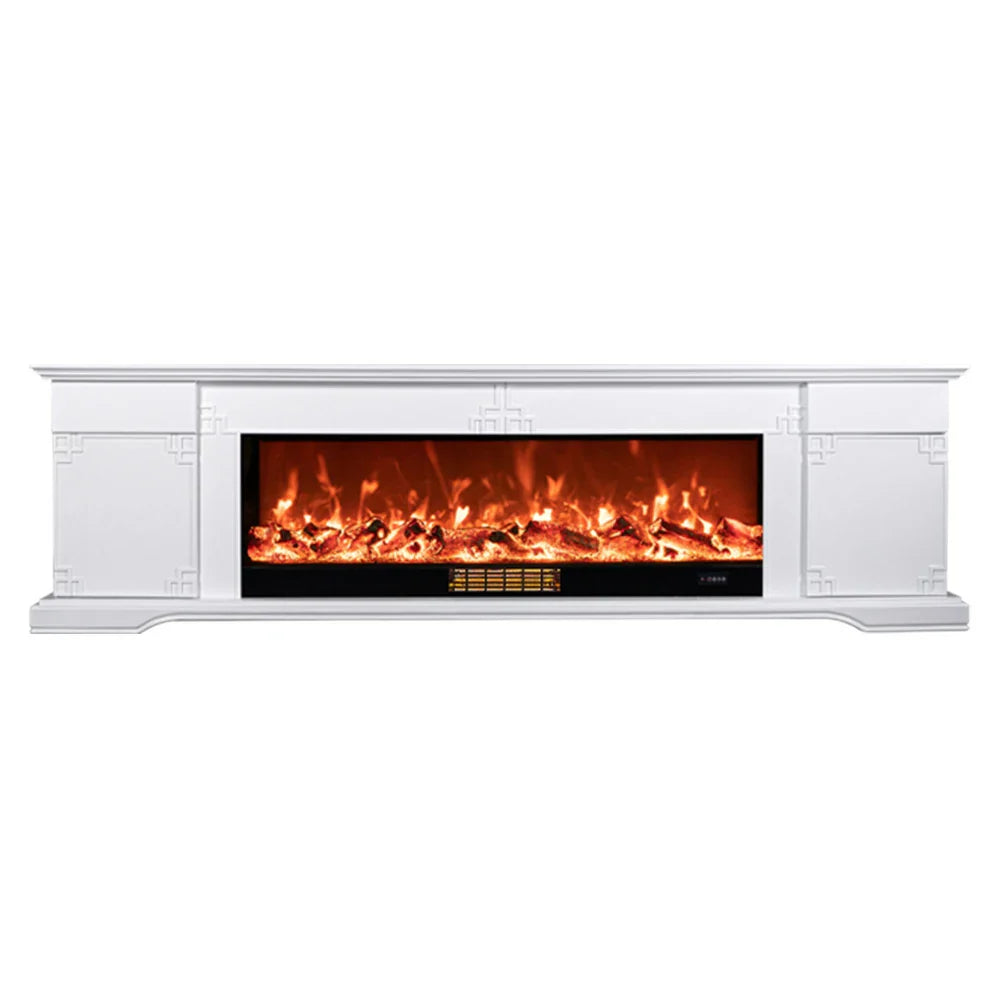 LIVARA 650S Control, TV Flame - Stylish Fireplace Wood Core Cabinet with Frame Effect, Remote Solid - 3D Dual Options Durable Design Electric 12W/750-1500W, White