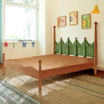 LUXORA 120/135/150/180cm Wood Solid Green Grass Children'S Bed