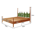 LUXORA 120/135/150/180cm Wood Solid Green Grass Children'S Bed