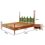LUXORA 120/135/150/180cm Wood Solid Green Grass Children'S Bed