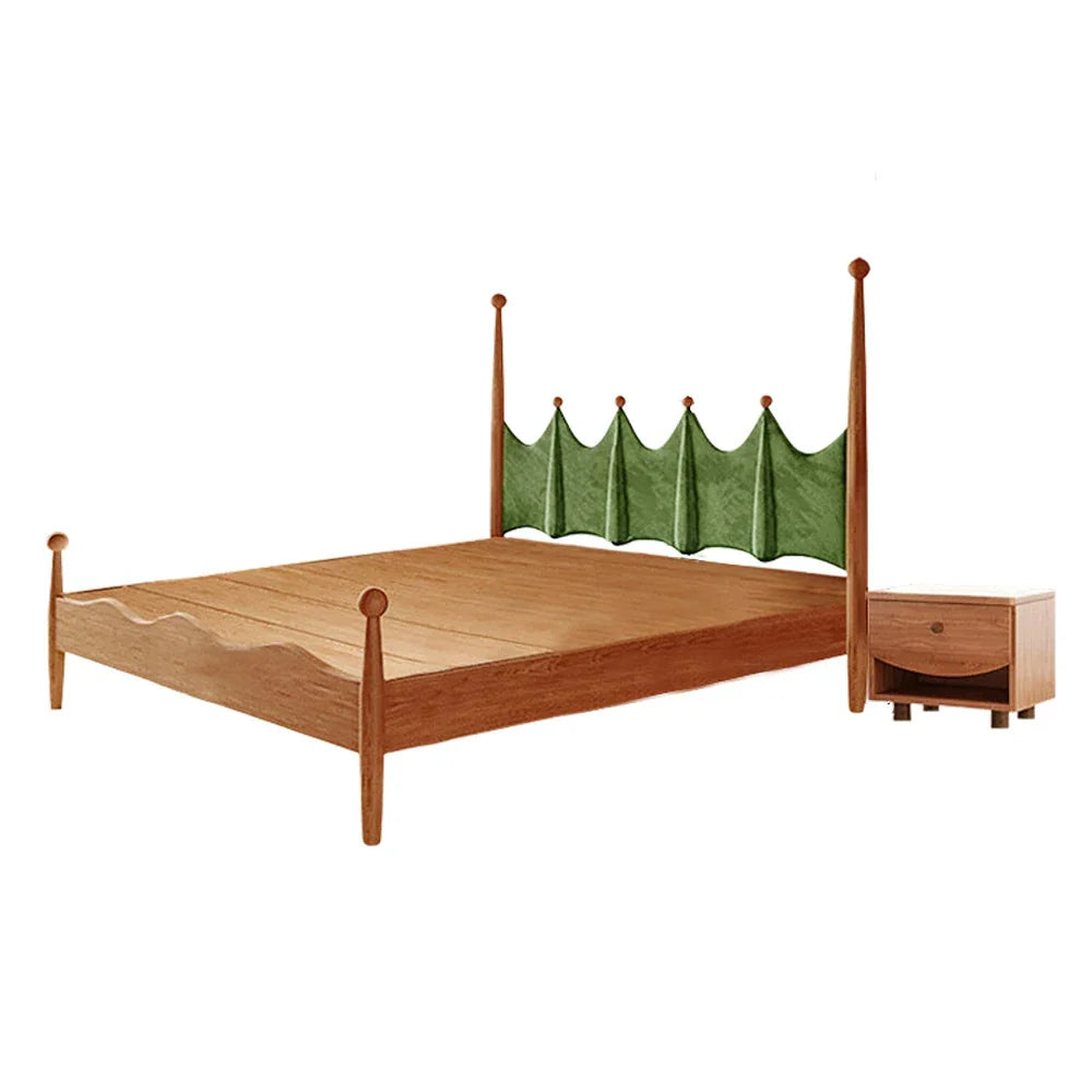 LUXORA 120/135/150/180cm Wood Solid Green Grass Children'S Bed