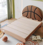 LUXORA 120/135/150/180cm Frame Children'S Solid Basketball Wood Bed
