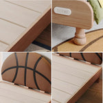 LUXORA 120/135/150/180cm Frame Children'S Solid Basketball Wood Bed