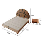LUXORA 120/135/150/180cm Frame Children'S Solid Basketball Wood Bed