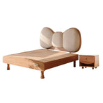 LUXORA 120/135cm Solid Soft Wood Headboard and Bow Children's Frame Bed with Backrest