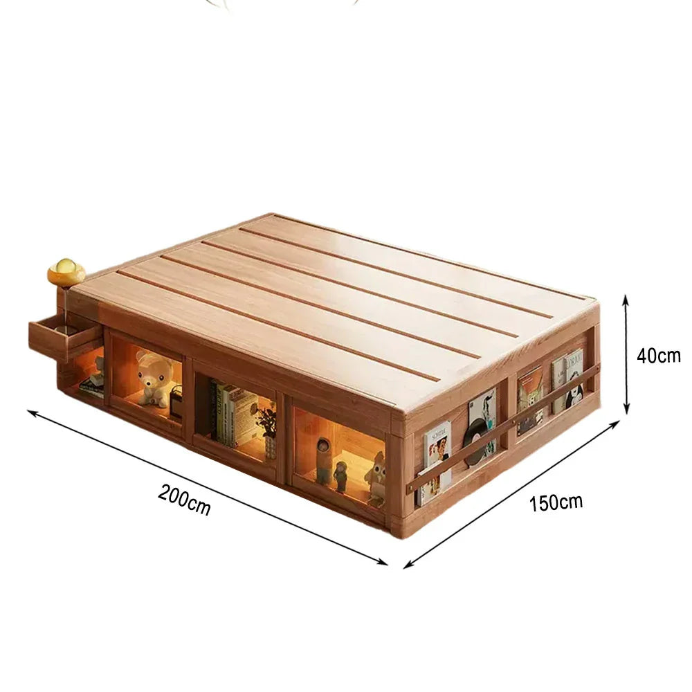 LUXORA 120/135/150Cm Wood Treasure Bed Children'S Box Can Be Frame Solid Stored