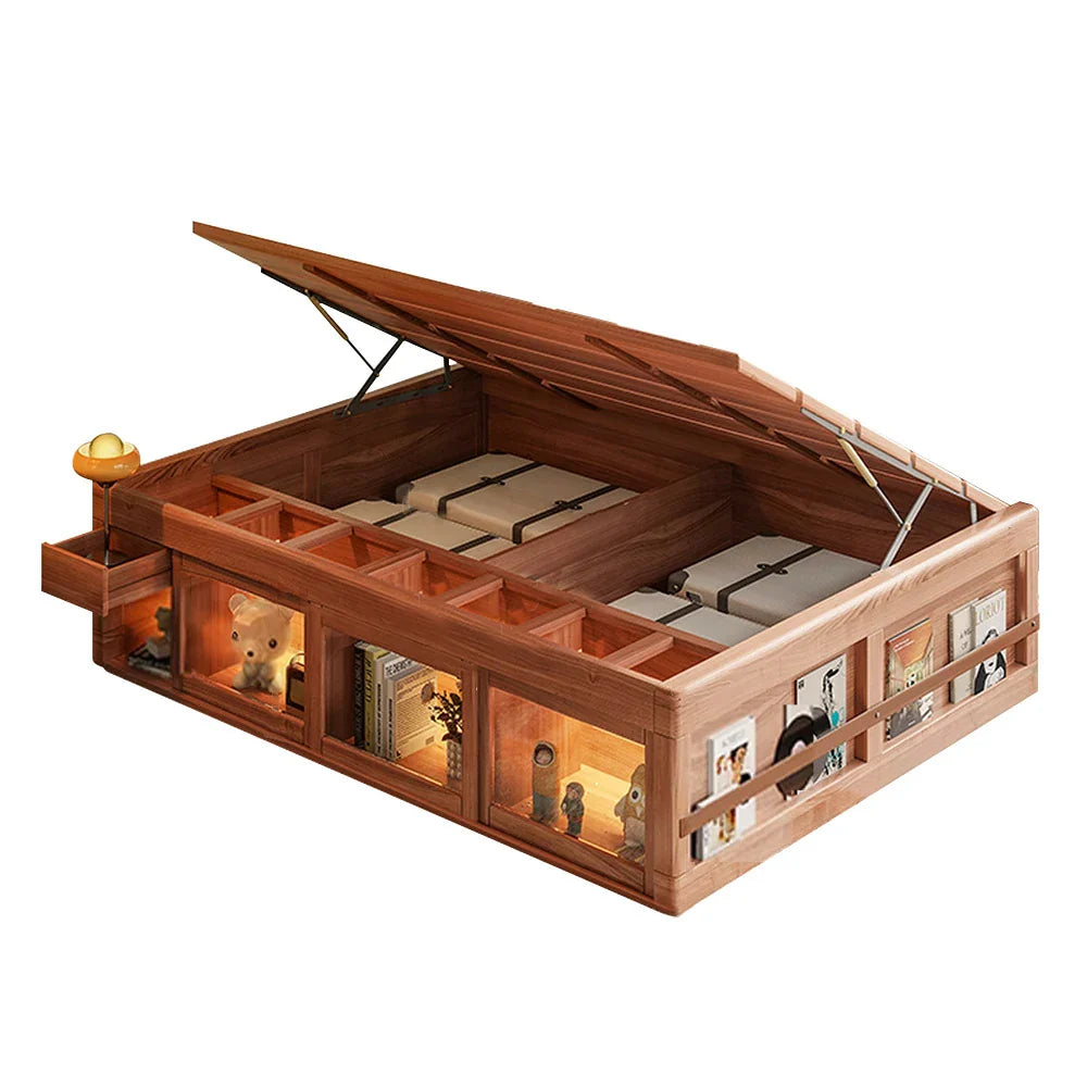 LUXORA 120/135/150Cm Wood Treasure Bed Children'S Box Can Be Frame Solid Stored