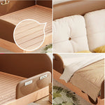 LUXORA 100/120/135/150/180cm with Cow Ear Wood Children'S Three Bed Headboard Solid and Side Guardrails