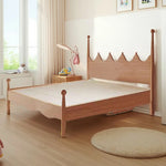 LUXORA 120/135/150/180cm with Children's Bed Wood Solid Shaped Crown Headboard