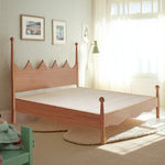 LUXORA 120/135/150/180cm with Children's Bed Wood Solid Shaped Crown Headboard