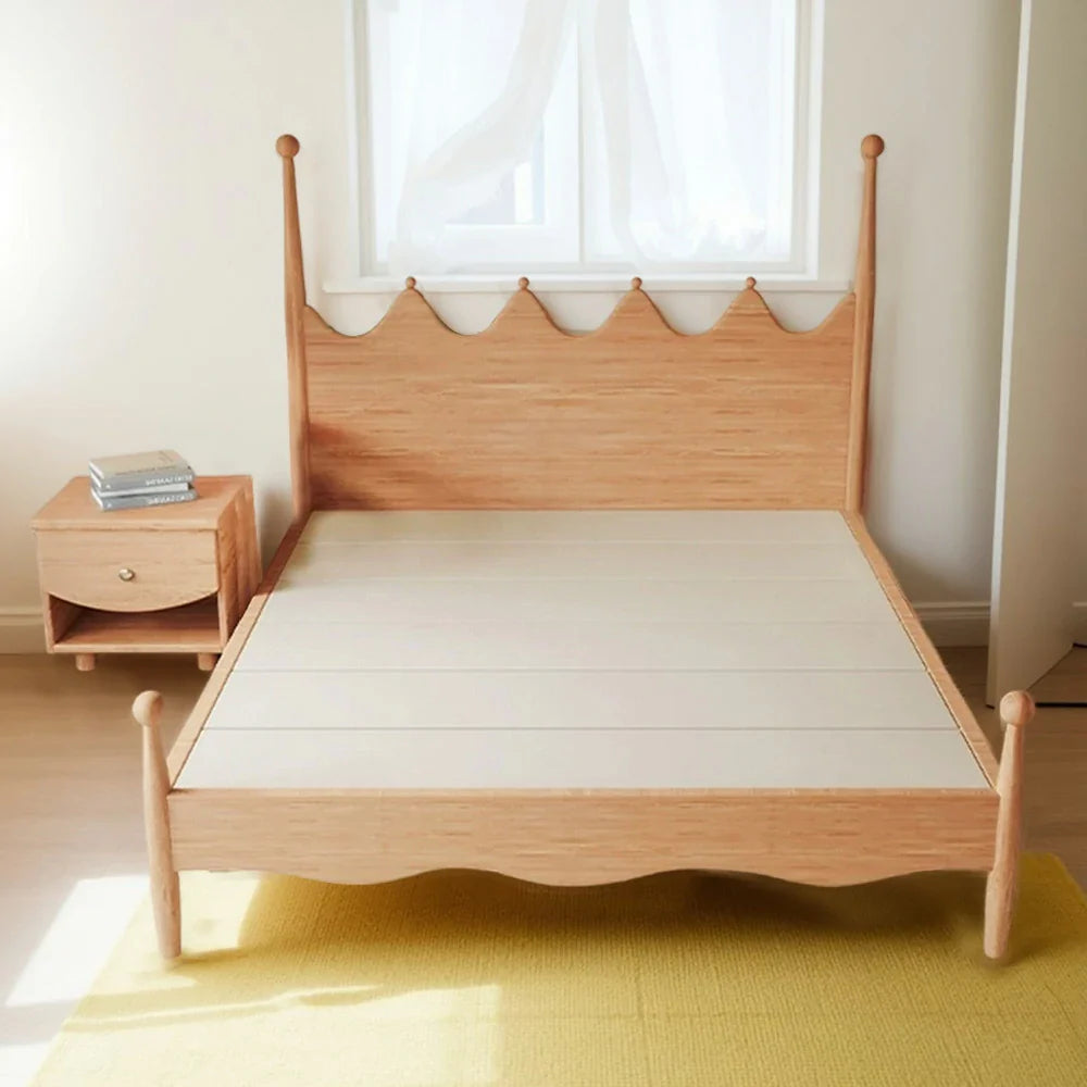 LUXORA 120/135/150/180cm with Children's Bed Wood Solid Shaped Crown Headboard